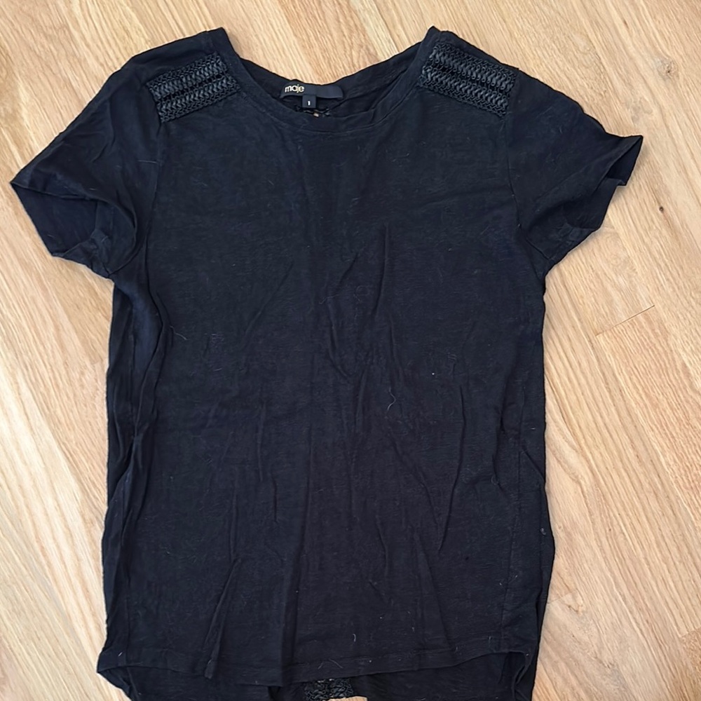 Maje Black Short Sleeve T-Shirt
